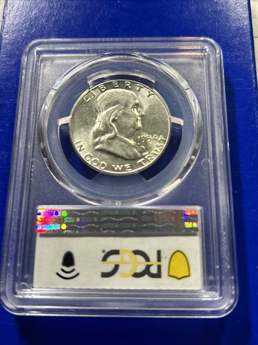 1954Franklin Half Dollar 50c NGC AU 58 Reverse Struck Through Mint Error - Picture 4 of 4