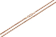 14k Solid Rose Gold Rope Chain Necklace 2mm Men's Women Size 16"-30"