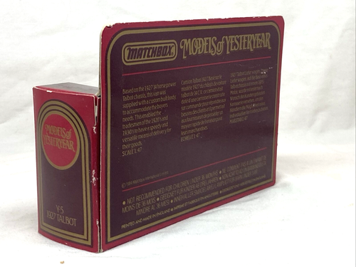 1927 Talbot Van Menier Chocolate 1/47 Matchbox Y-5 - Picture 8 of 11
