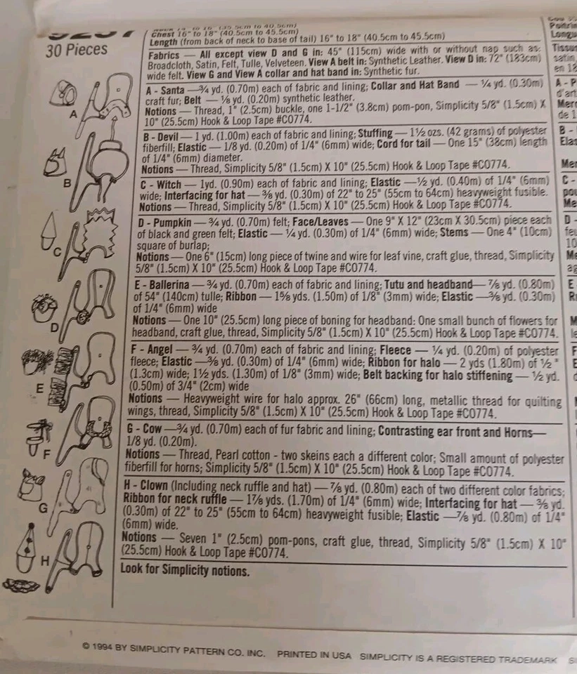 Dog Sewing Patterns Seasonal Costumes Coat Pet Bed Various Sizes See Photos - Image 2 of 4