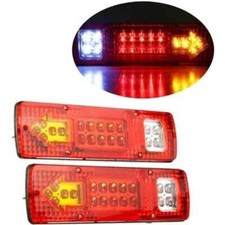 2 x 12V LED FEUX ARRIERES CAMION REMORQUE PLATEAU CARAVANE FOURGON 5 FONCTIONS