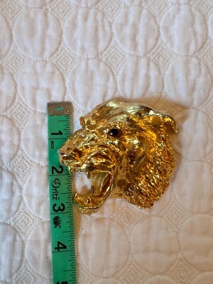 RARE Christopher Ross 1986 Wolf Belt Buckle 24k gold plated  display picture 3