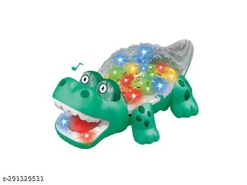 CROCODILE ELECTRIC BUMP & GO ACTION LED LIGHTS & MUSIC 18CM Blue / Green - Picture 12 of 15