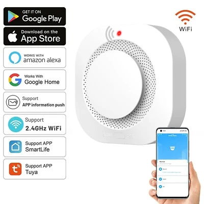 ABUS Rauchmelder Wi-Fi WLAN Feuermelder Feueralarm Brandmelder App-Benachrichtigung
