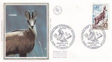 Enveloppe 1er jour Nature l'Isard ou Chamois des Pyrénées 1971 soie FDC 1