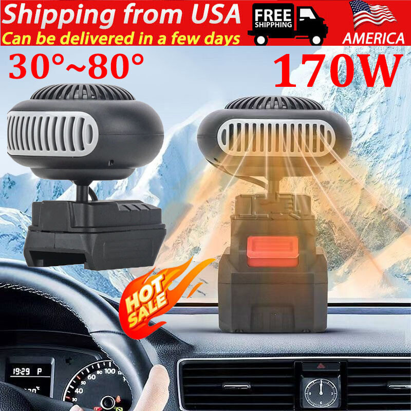 Space Heater 170W 18V Battery Powered Electric Heater Fan For BL15 BL1820 BL1840-image