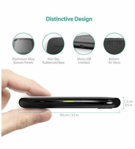 RAVPower Fast Wireless Charger 10W Max with QC 3.0 Adapter RP-PC066 Qi-Certified - Picture 6 of 12