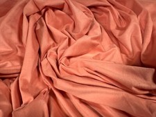 Faux Suede Stretch Spandex Jersey Fabric, Per Metre - Plain - Salmon Pink