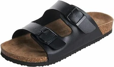 NIB Men's Arizona Black, Brown, Mayari  2-Strap Sandals, Slid-on Cork Slippers