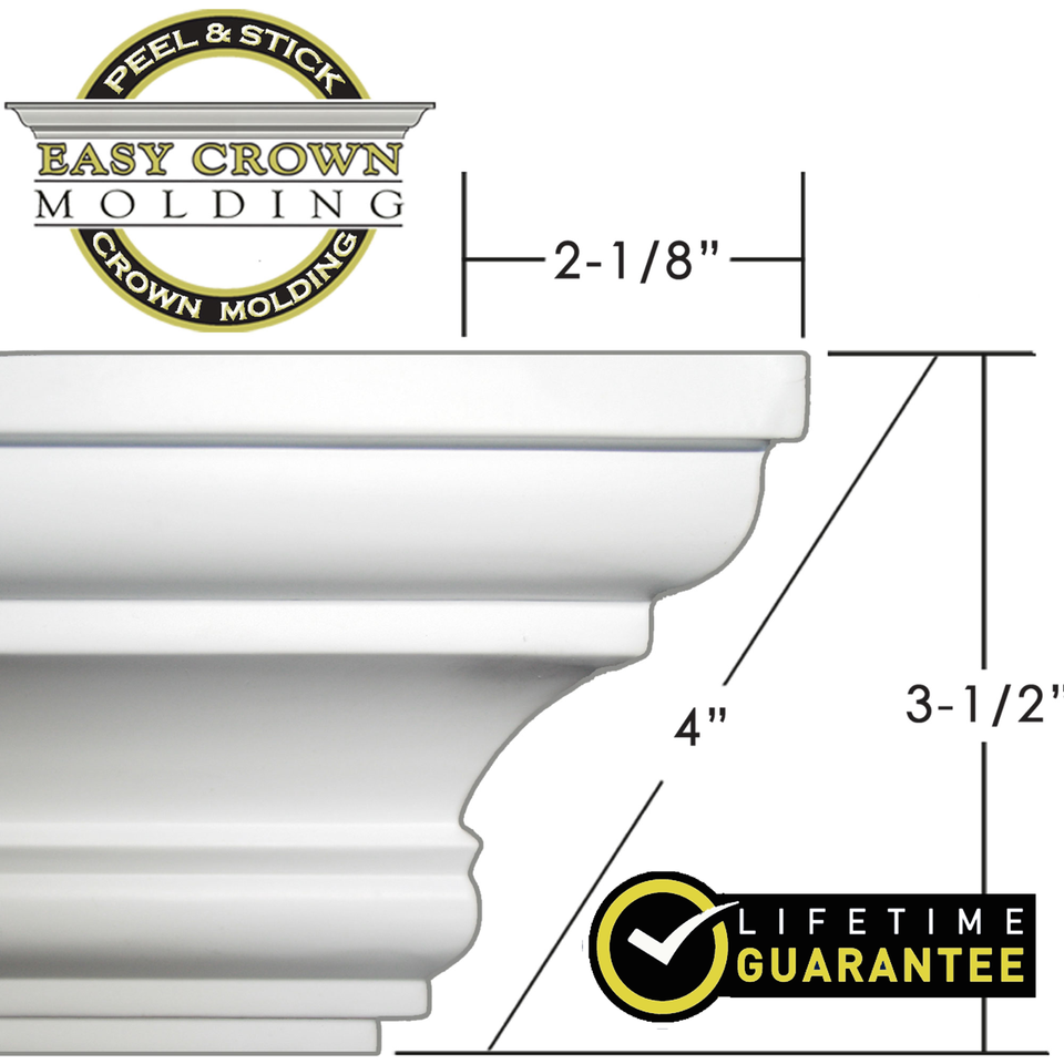 4" Peel & StickEasy Crown Molding 104' Kit 24 inside corners. No