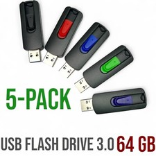 USB Flash Drive 3.0 64GB 5-Pack