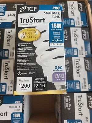 TCP 5801841K 18 WATT TRUSTART SPRINGLAMP Bulb 41OOK Box Of 11