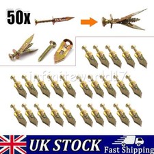 PLASTERBOARD CAVITY WALL FIXINGS HAMMER IN METAL ANCHOR PLUGS INCLUDING SCREWS