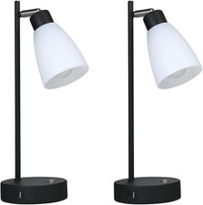 2Pcs Industrial Table Light Bedside Lamp USB charging Dimmable LED