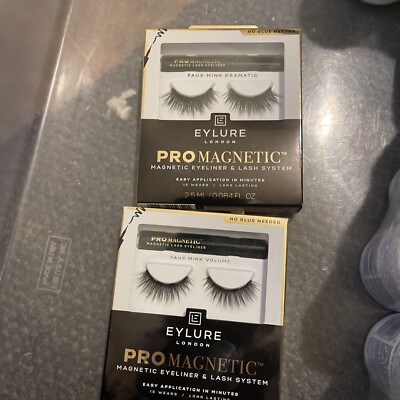 2x Eylure London Pro Magnetic Eyeliner & Lash System Faux Mink Lashes - 15 Wears