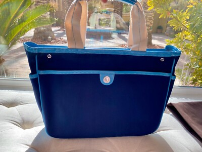 Coach Hamptons Deep Marine Navy Blue Canvas Tote Bag, Style