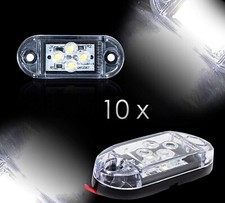 10x 12v 4 Led Front Side Marker White Lights Lamps Trailer Truck Lorry Van Bus