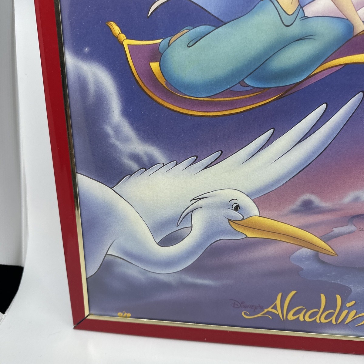 VTG Disney Aladdin Magic Carpet Ride Cardstock Framed Movie Poster