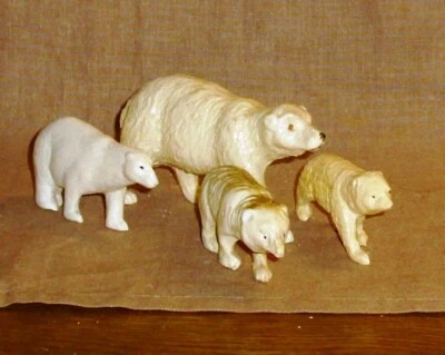 Uralter Zelluloid-Eisbär-Familie wunderschön-unbespielt - Bild 1 von 2