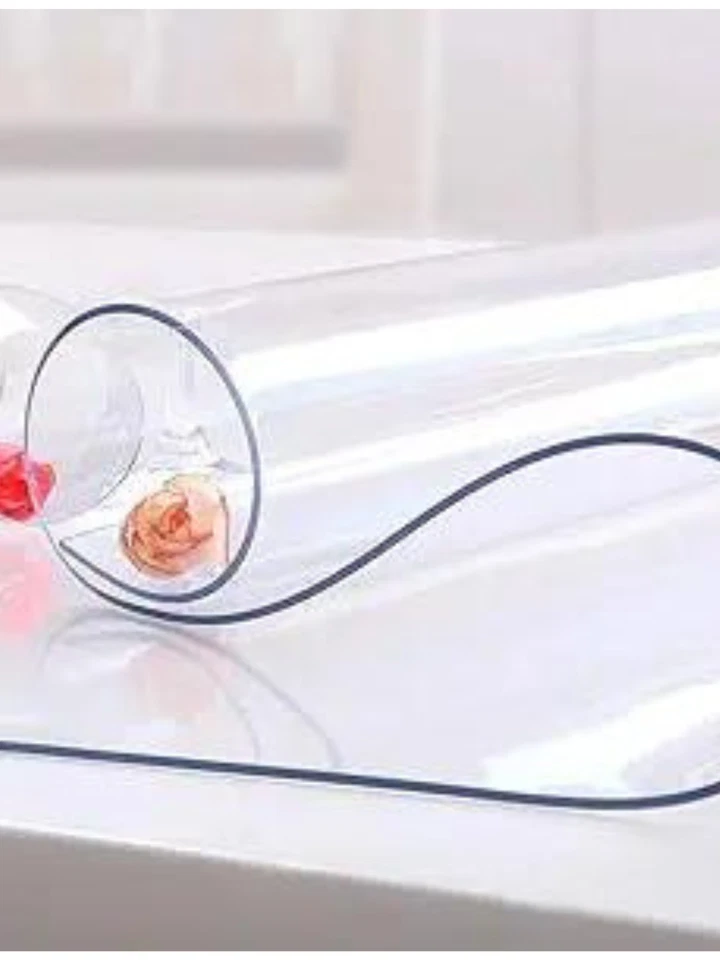 Custom- Cut Round Clear Table Protector Tables Cover Wood Table Protector - Image 2 of 4