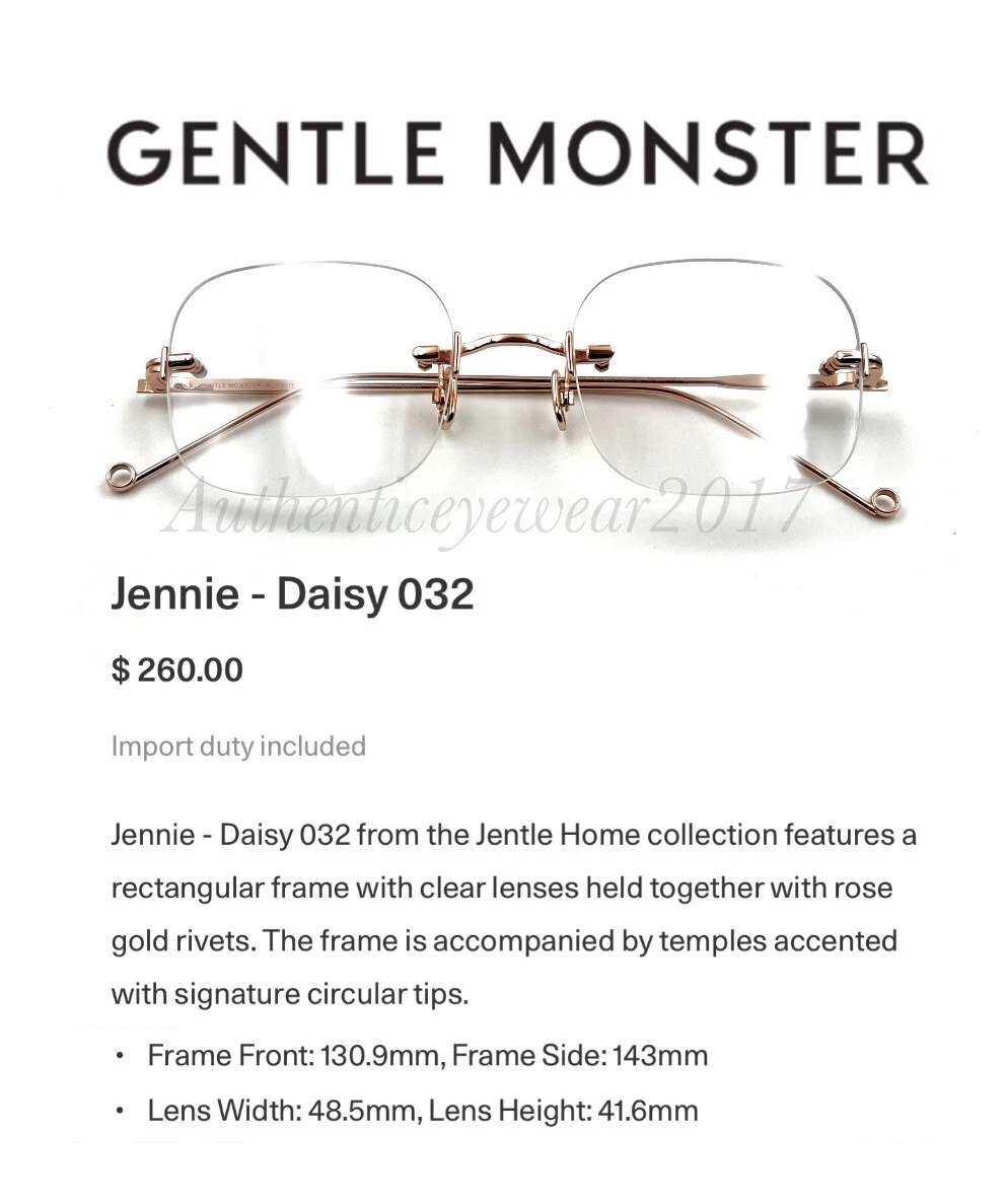 2024 GM Eyeglasses Only Daisy 032 Gold Frame Clear Lenses Free