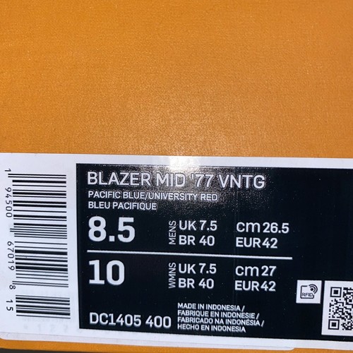 Nike Blazer Mid 77 VNTG DC1405 400 New Jersey Nets Hardwood Classic Men Size 8.5 - Bild 12 von 12