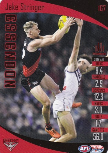 AFL 2020 Teamcoach Essendon Bombers - Jake Stringer Card No.167 | eBay