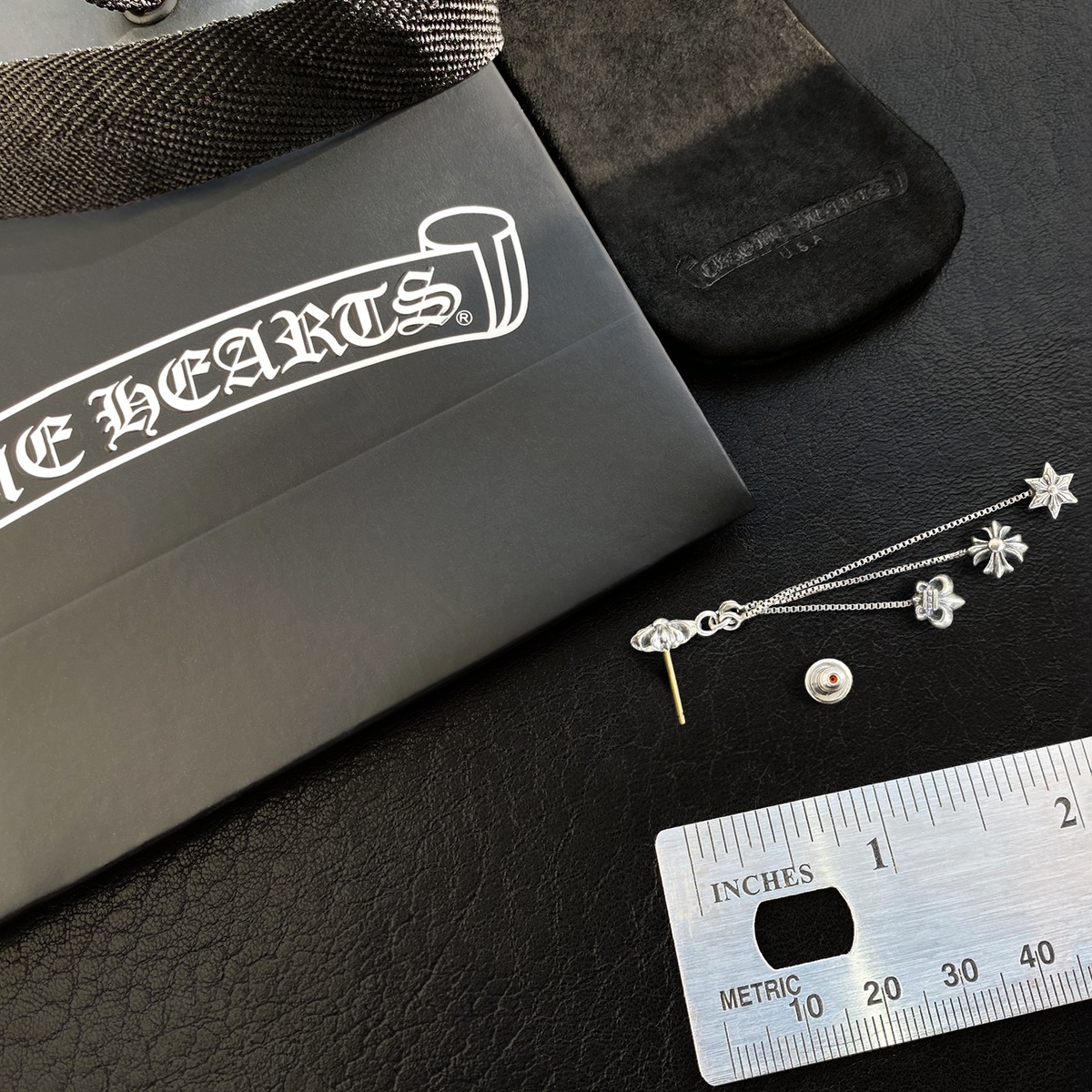 Chrome Hearts Three-Charm Jojo Dangling Earring + Chrome Chrome Hearts Three-Charm Jojo Dangling Earring + Chrome