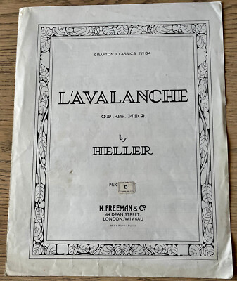 STEPHEN HELLER L'AVALANCHE PIANO SOLO NOTEN (1970er) JESSIE FURZE ENGLAND