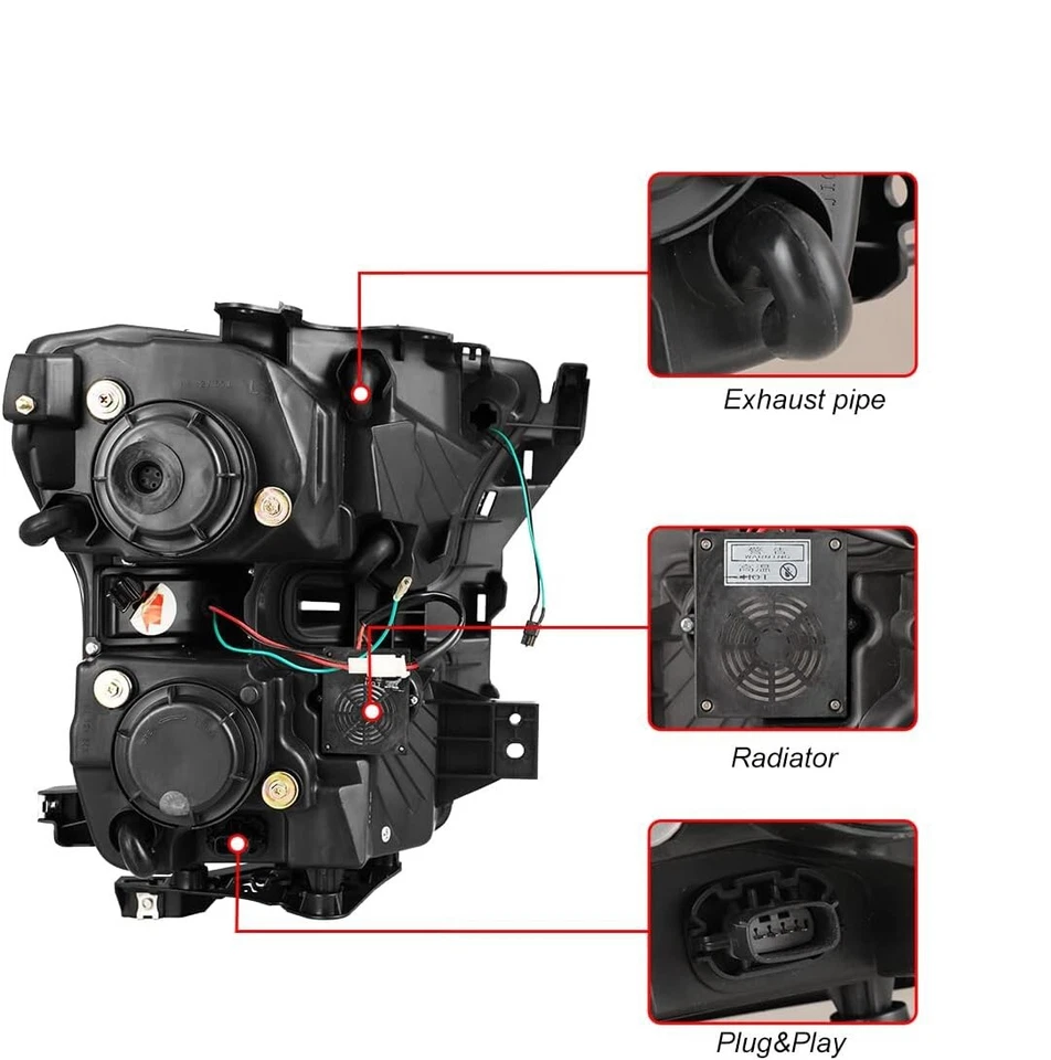 Par de faros proyectores LED DRL para faros Ford F-150 2015 2016 2017-2020 Foto 4 de 4