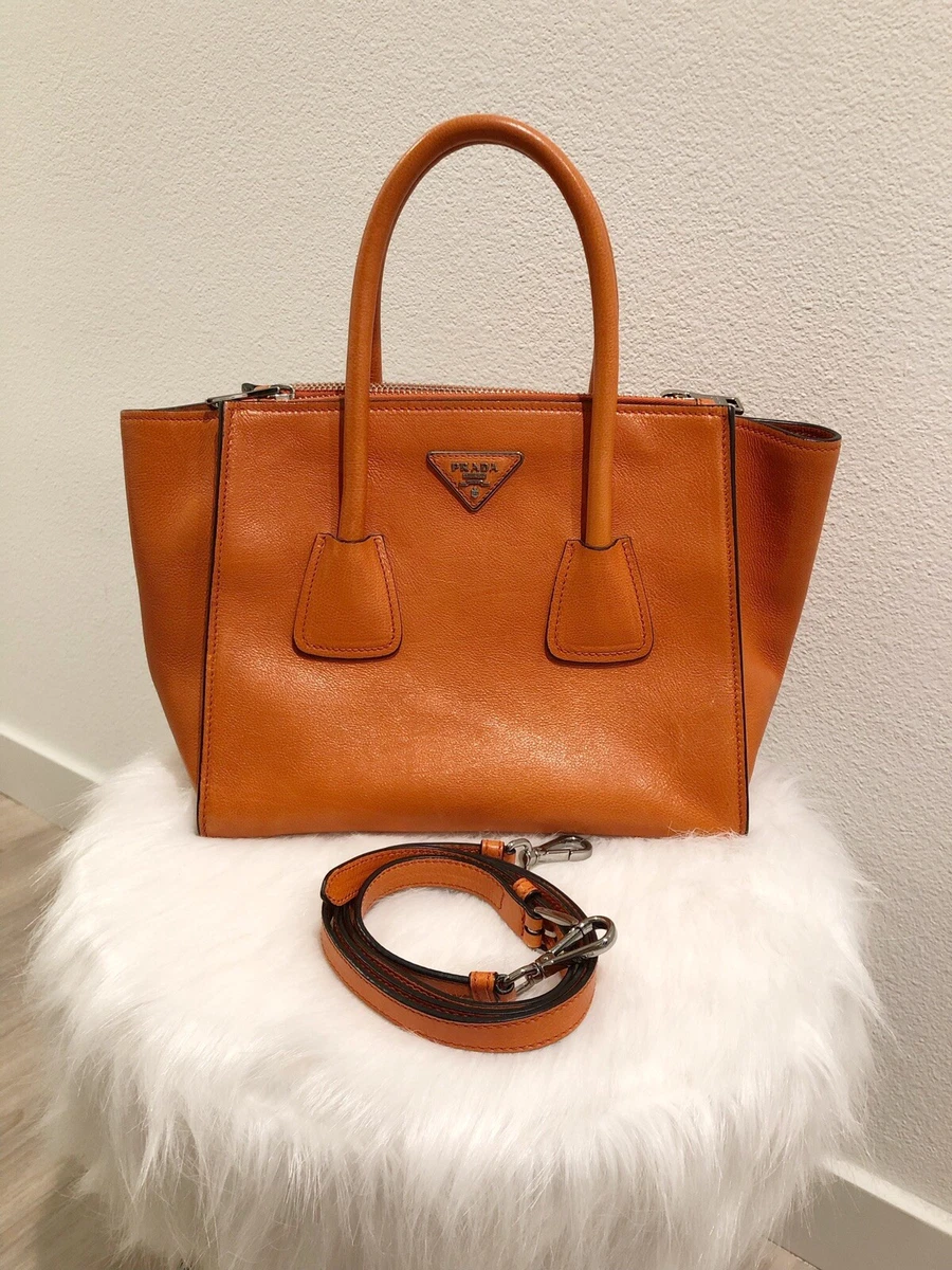 Prada Neutrals Mini Saffiano Lux Galleria Tote w/ Strap