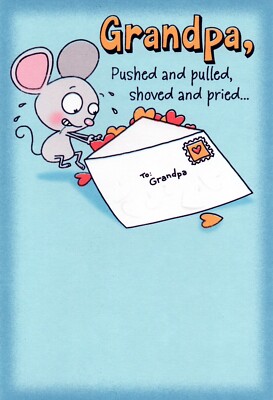 Cute FATHER'S DAY Card FOR GRANDPA FROM YOUNG CHILD, Letter Mouse by Hallmark + 