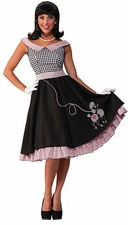 Adult Sexy 50s Checkered Cutie Poodle Polka Dot Costume 