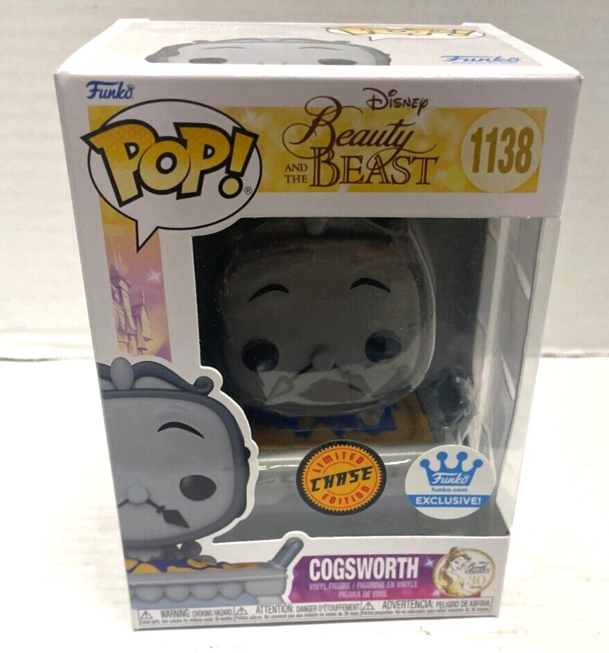 Funko Pop Disney Beauty &Amp; The Beast Cogsworth Chase Funko Exclusive W/Protector