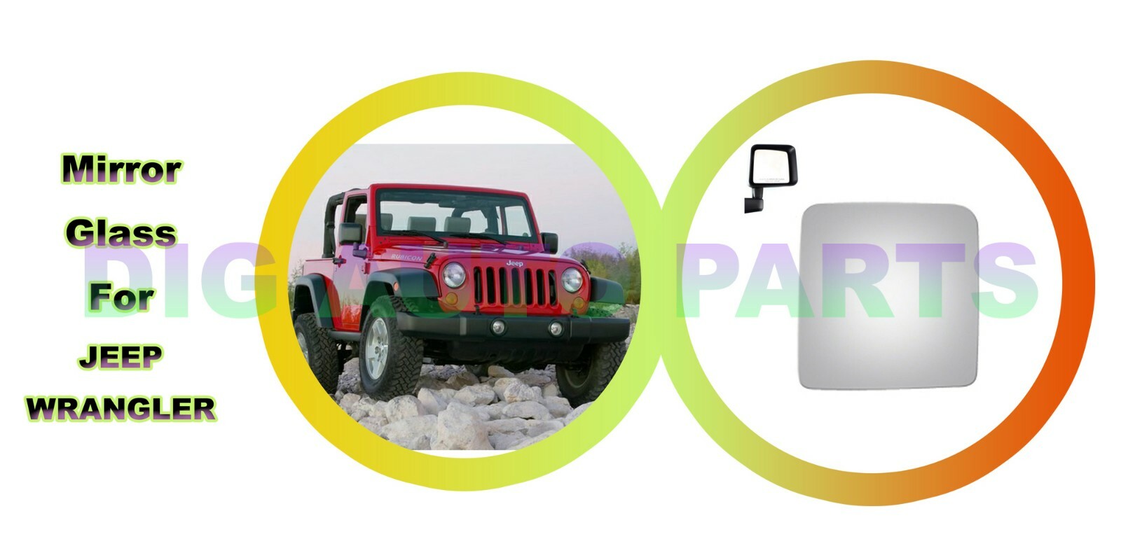 Replace Mirror Glass fits 2009-2010 Jeep Wrangler Passenger Right Side RH thumbnail 4