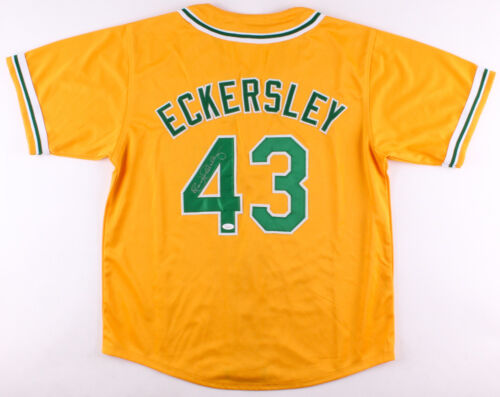 Dennis Eckersley Signed Yellow  Athletics Jersey (JSA COA) 1992 MVP & Cy Young  - Afbeelding 1 van 6