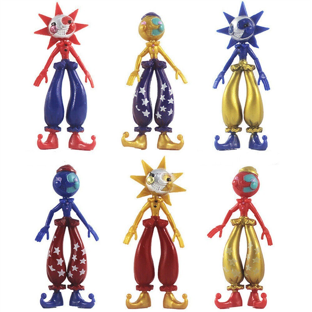 6PCS Set Five Night at Freddy's FNAF Sundrop Moondrop Alloy Toy