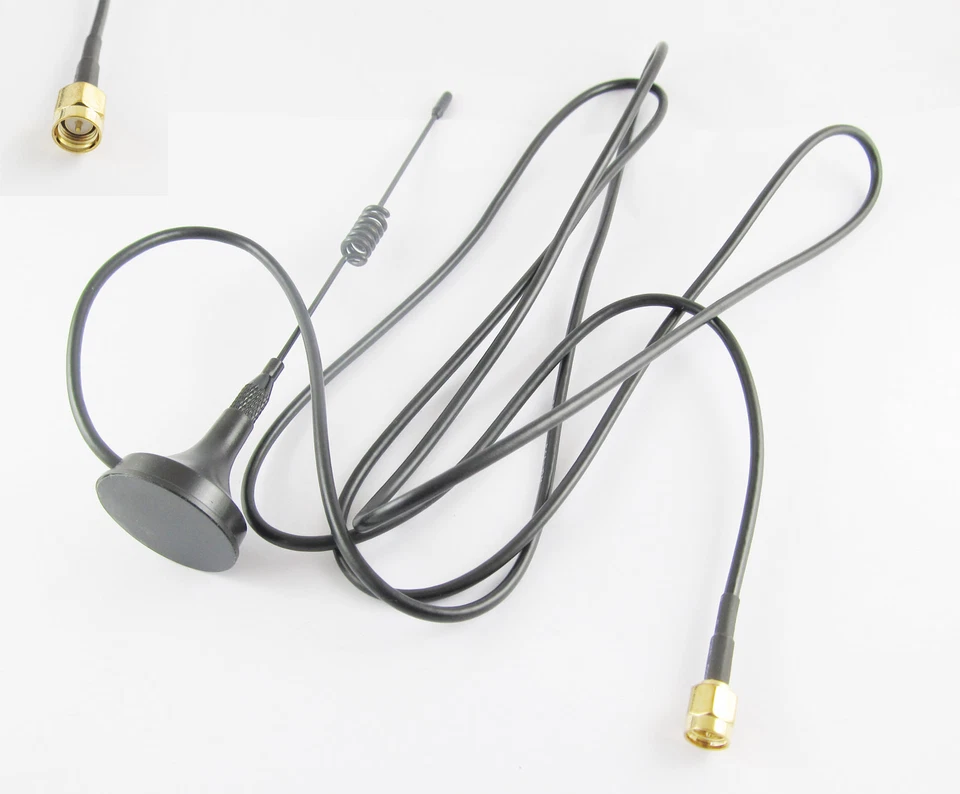 1.5M SMA Male Crimp RG174 GSM GPRS 433MHz Antenna Cable 3dbi Magnetic Base Ham - Image 2 of 2