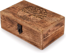Handmade Mango Wood Tree of Life Engraving Beautifully Keepsake jewelry Box
