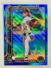 2025 Topps Holiday Chase Dollander #H130 Blue Glitter Metallic Rockies RC