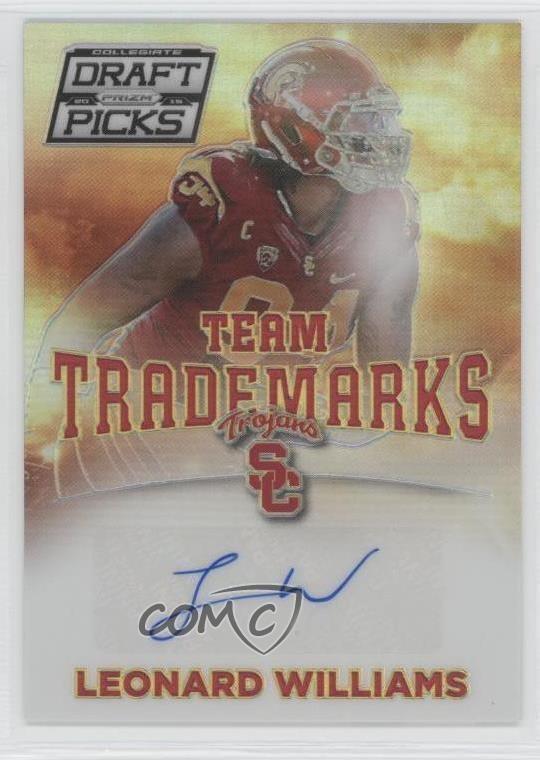 2015 Prizm Collegiate Draft Picks Silver Leonard Williams #30 Rookie Auto RC 1x9