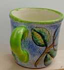 MAYOLICA FLORAL COFFEE MUG MADE IN MEXICO Hand Painted and Signed Guanajcato — photo 4