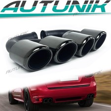 Black Rectangular Tailpipe Tips for Porsche Cayenne 958 92A Base S Diesel 11-14