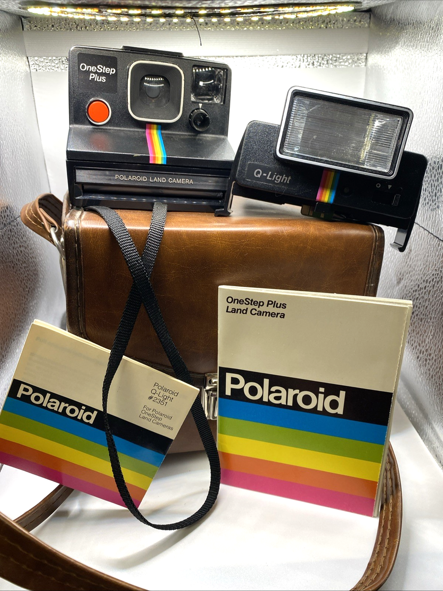 POLAROID Land Camera ブラック フラッシュ Vintage Polaroid One Step Plus Land Black Camera w/ Q- Light flash