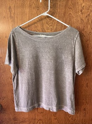 Poetry Women s Brown Short Sleeve Hemp Cotton Tshirt Normcore Double Hem 10