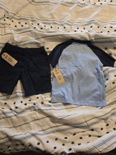 Levi's Boys 2 Piece Set Size 4 Blue Henley Shirt Navy Shorts