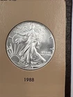 1988 $1 American Silver Eagle 1 Troy Oz Bullion US MINT IN PLASTIC CAPSULE