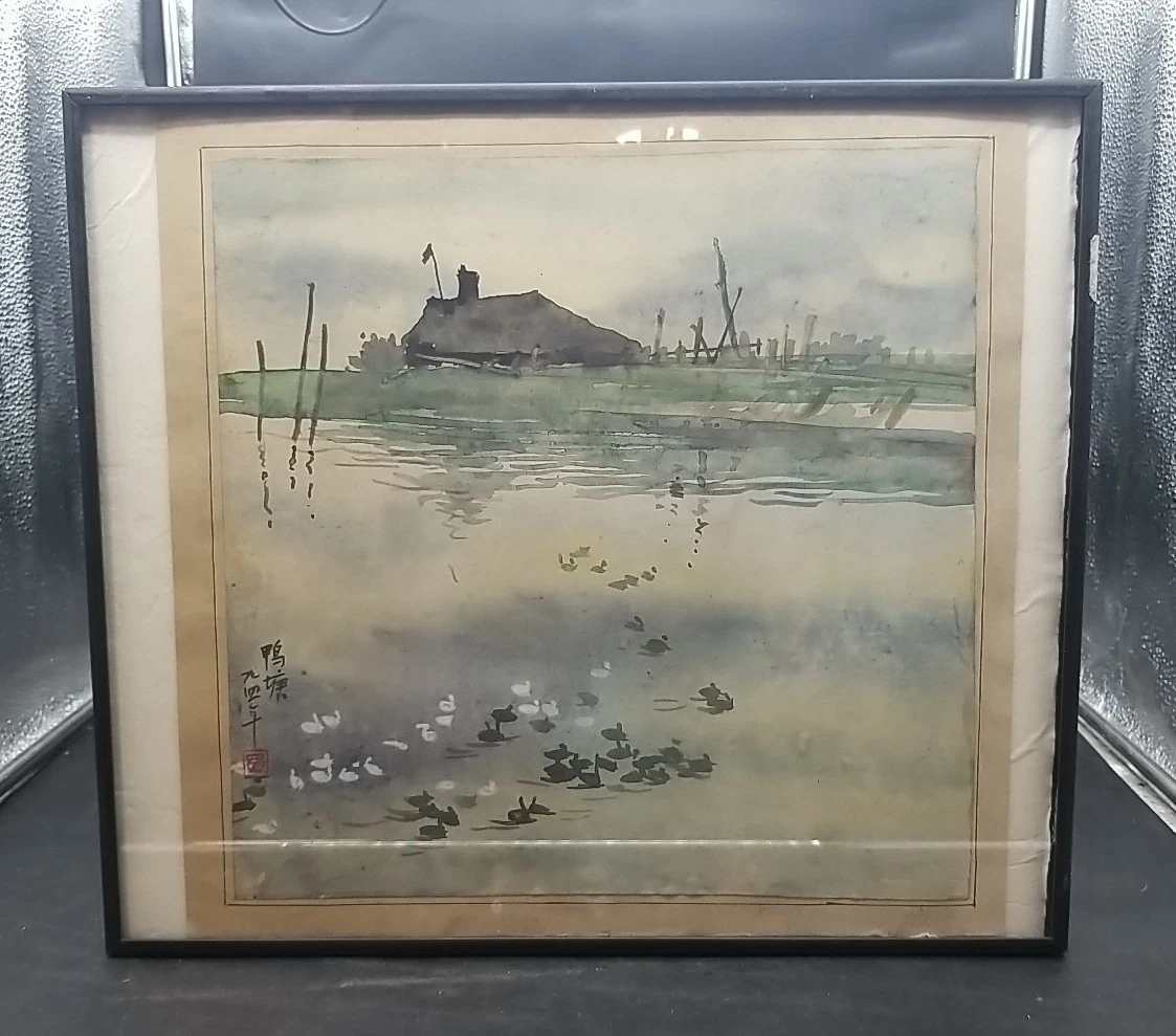 Japanese Watercolor In Antique Chinese Paintings & Scrolls for