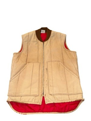 VTG Walls Blizzard-Pruf Quilt Lined Vest Men's Medium Tall Faded Canvas USA Made
