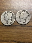 1927  Mercury Head Silver Dime  Qty = 2